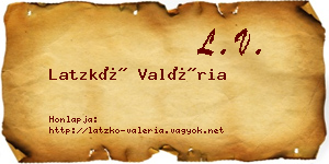 Latzkó Valéria névjegykártya